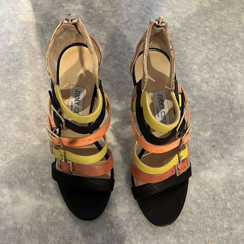 Jimmy Choo Multi Color High Heel Sandals NWT Size 37